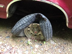 The truck had destroyed its wheels in driving over a bad culvert